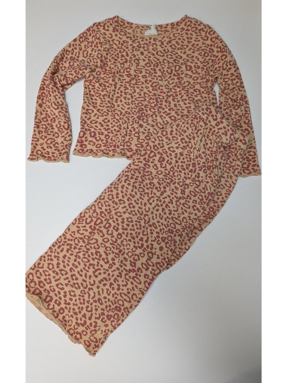 Kate Quinn Modal Rib 3T Long Sleeve Jade Set Leopard Print Animal Cheetah 162